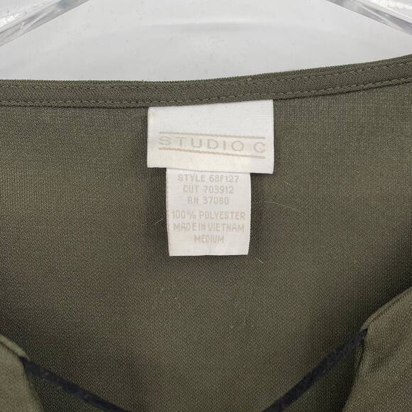 STUDIO C Y2K Vintage Long Sleeve Cinched Wrist Blouse - Picture 3 of 6